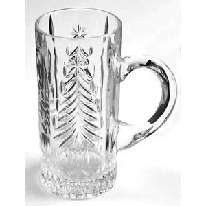 Vintage Mikasa Crystal Christmas Tree Mug Beer Stein 7"